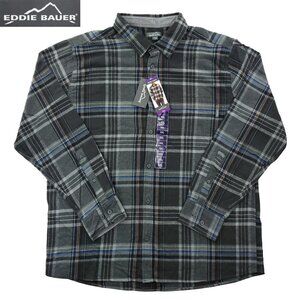 Eddie Bauer Bristol Flannel Shirt Plaid 100% Cotton Men XXL NWT